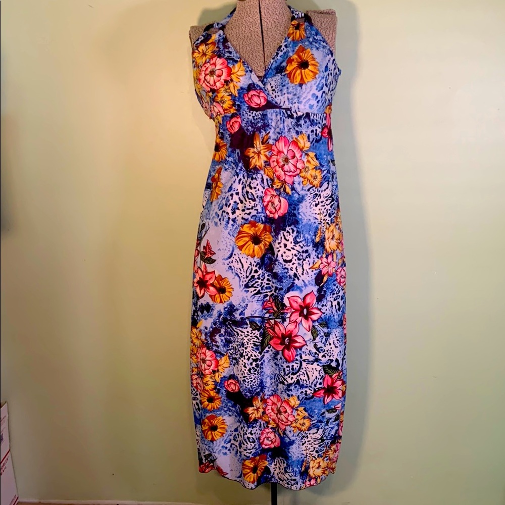 Floral Halter Maxi Dress
